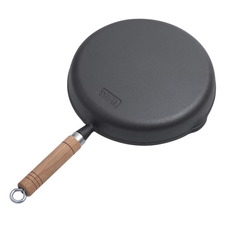Telssida Thick Cast Iron Skillet, Uncoated Steak Pan, Non-Stick Frying Pan, Raw Iron Mini Breakfast Pan, 20cm, No Lid