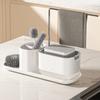 2 in 1 Soap Dispenser and Sponges Holder Practical Dish Soap Dispenser Soaps Pump Dispenser for Kitchen Bathroom