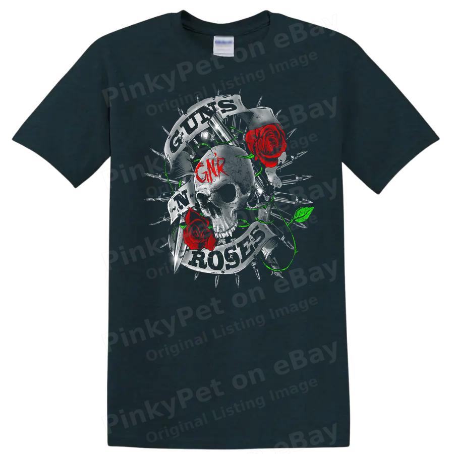 Rose Graphic T Shirt Floral Design Retro Art Music Theme Tee