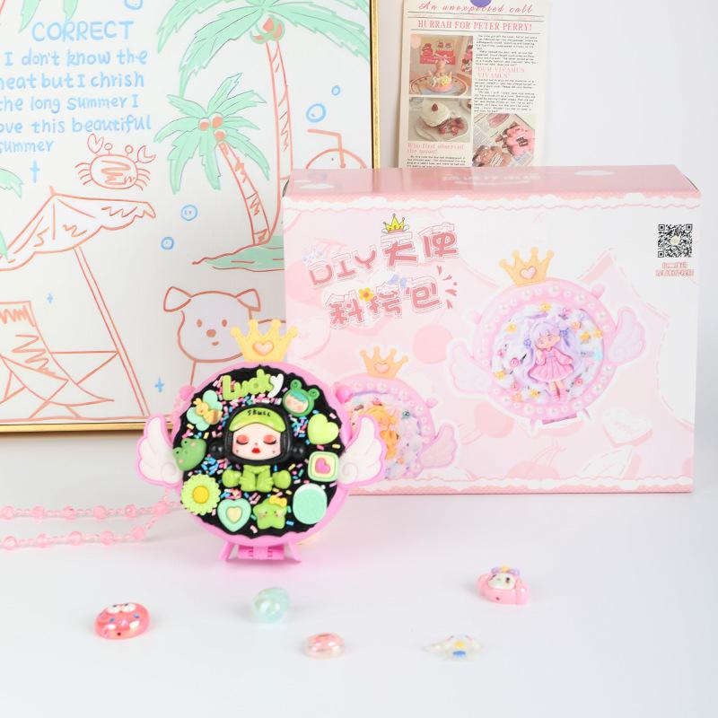 Kids' Handmade Cream PVC Crossbody Bag with Mirror Accessory