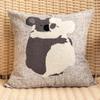 Cotton and Linen Cartoon Towel Embroidered Pillow Case Animal Pattern Children's Room Decorative Cushion Bedside Pillow