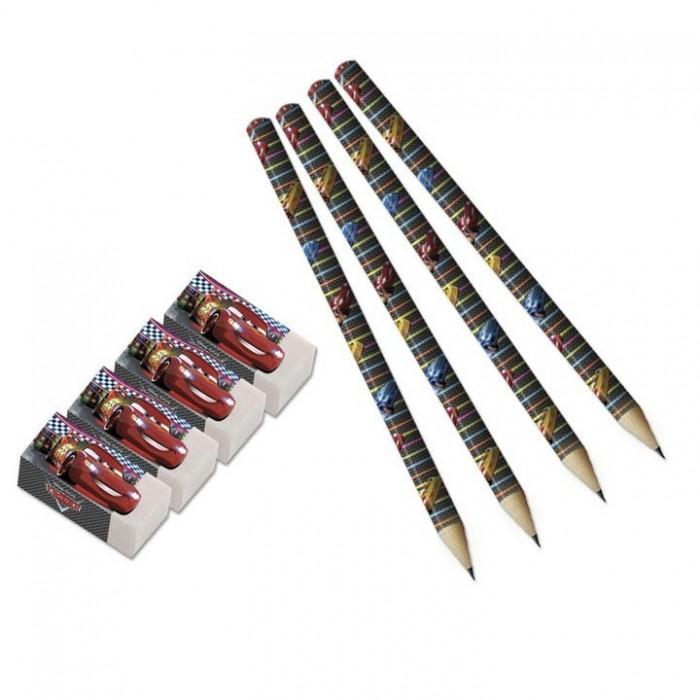 Cars Characters Pencil & Eraser Set (Pack of 4)