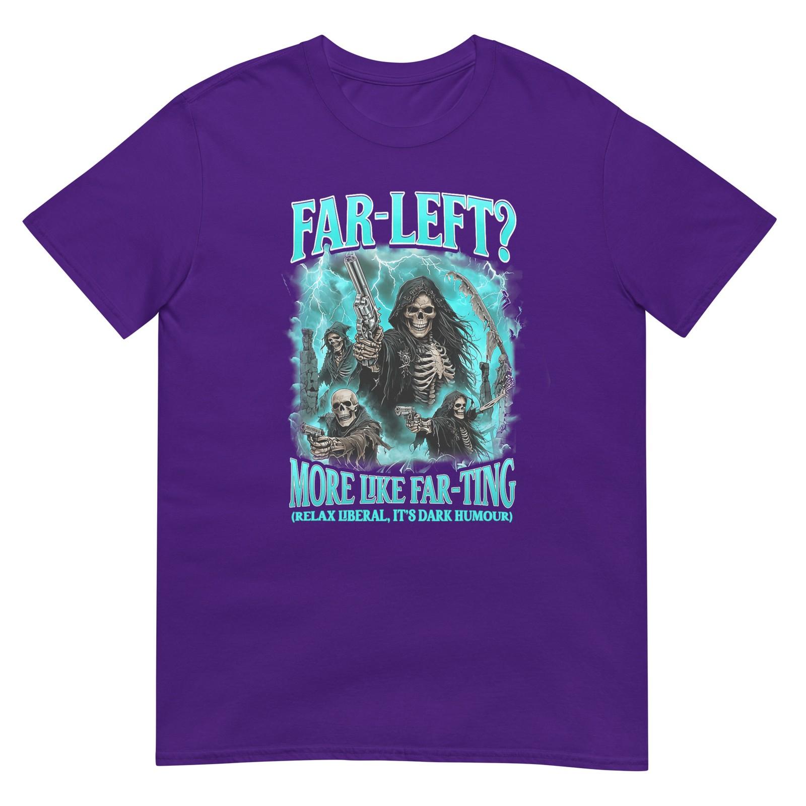 Far Left More Like Farting Relax Liberal Hard Skeleton Meme T-Shirt S разноцветный