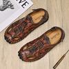 Sandalias de cuero de verano para hombre, sandalias de punta cerrada para hombre, zapatillas informales transpirables, sandalias para hombre