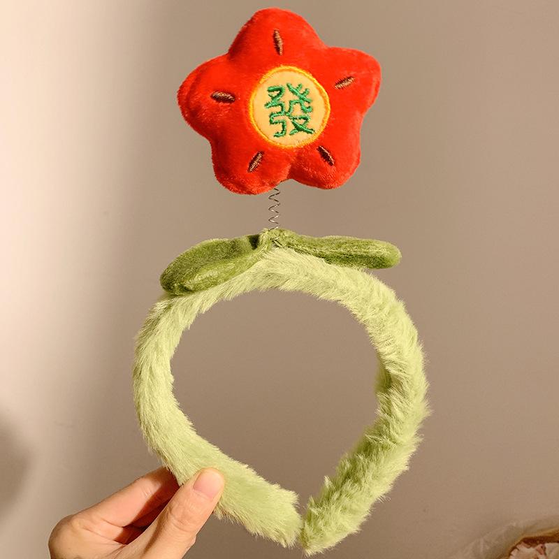 

Набор заколок для волос в виде милых плюшевых цветов персика, женский мультяшный сладкий аксессуар для волос, повязка для мытья волос, нескользящая повязка на голову
