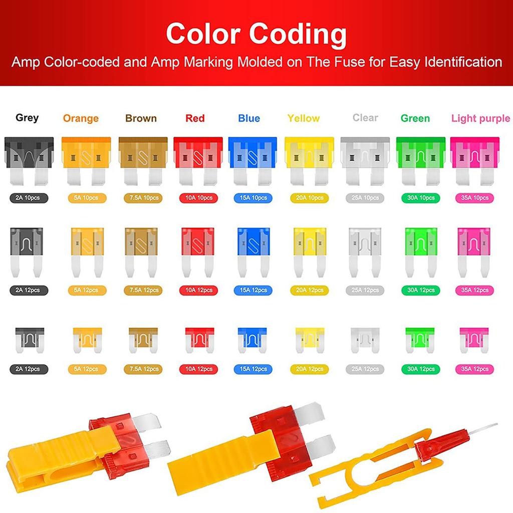 300 SZT Samochodowy Bezpiecznik Ostrzowy Mocna Przewodność Elektryczna Ochrona Przed Zwarciem Kolorowy do Pojazdu