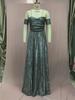 Elegant European American Style Women Sequin Slit Tube Top Gown 2025