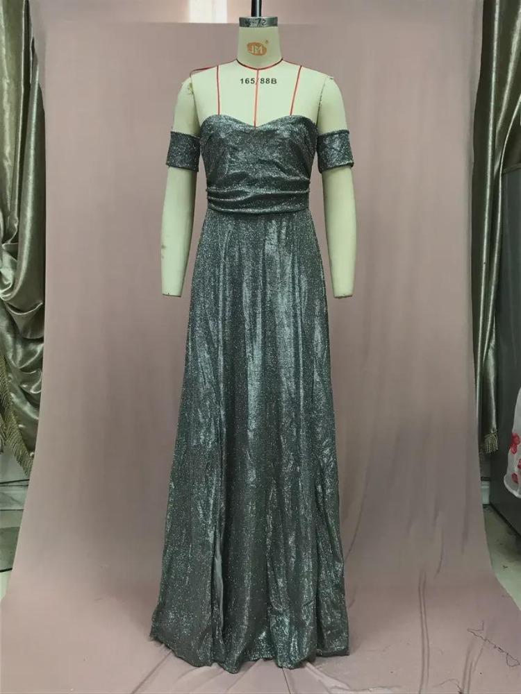 Elegant European American Style Women Sequin Slit Tube Top Gown 2025