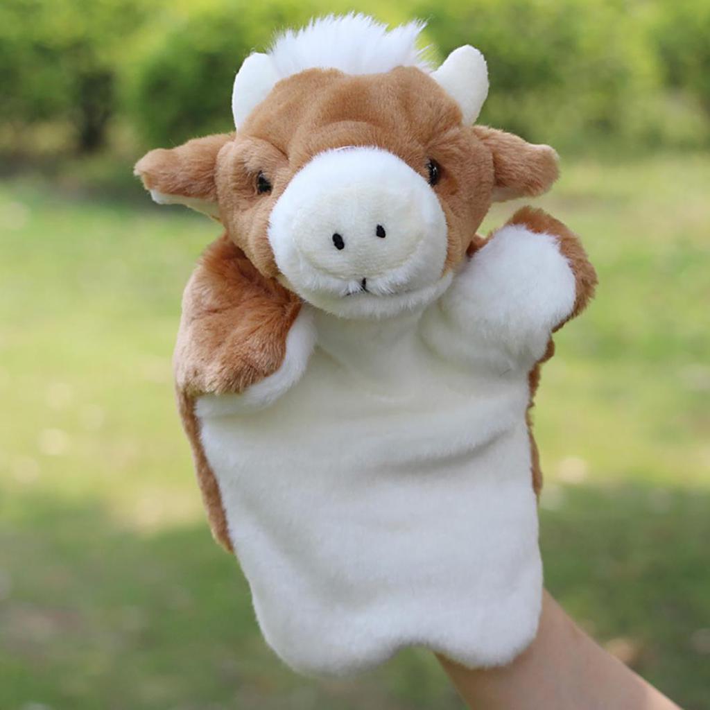 Tecknad Härlig Mini Plysch Ko Oxe Tjur Djur Handdocka Barn Berättarleksak