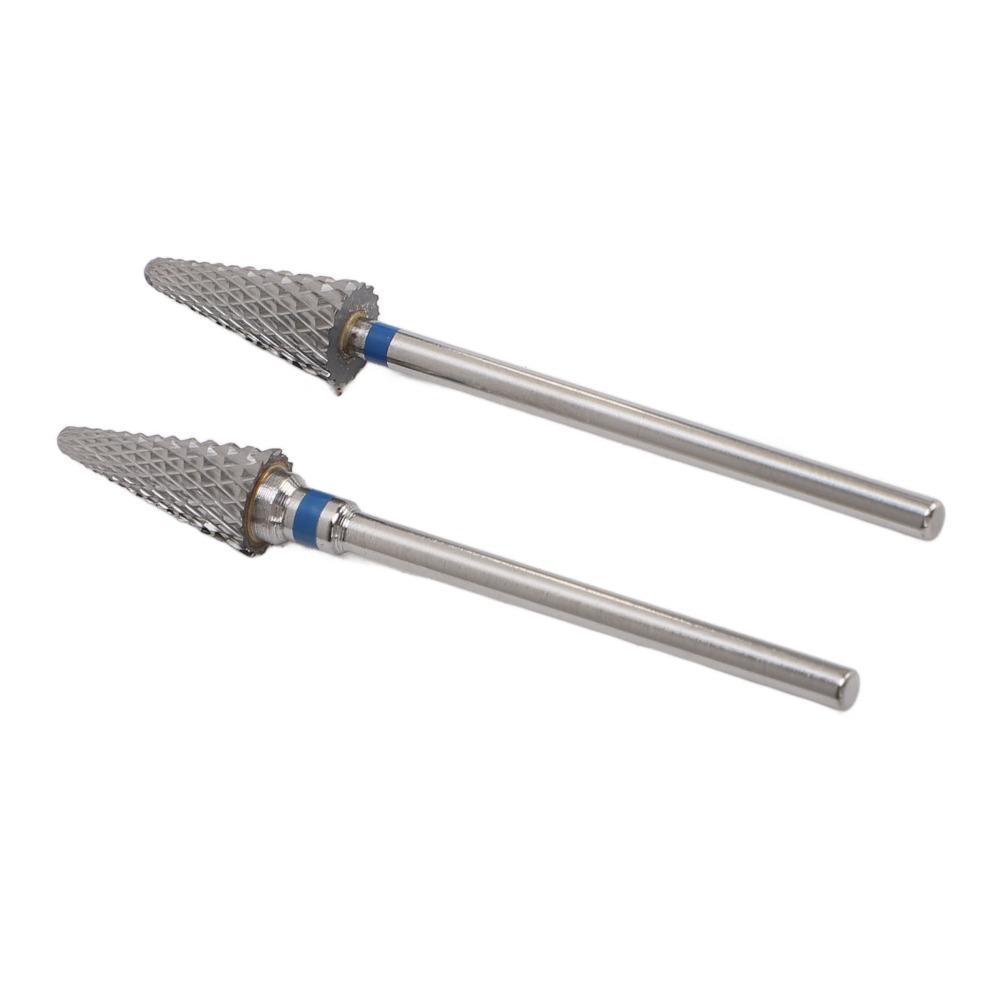 2pcs Tapered Tungsten Nail Drill Bit Electric Nail File Bit Electric drill matching accessory