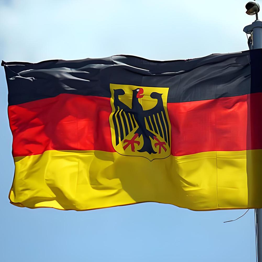 גרמניה סמל לאומי דגל פוליאסטר גרמני Deutschland דגל מתנפנף עם לולאות מתכת סמל נשר דגל 90x150 ס"מ