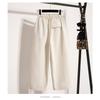 DIMANAF 2026 Plus Size Spring Summer Women Pants Elastic Waist Oversize Fashion Casual Long Pants Solid