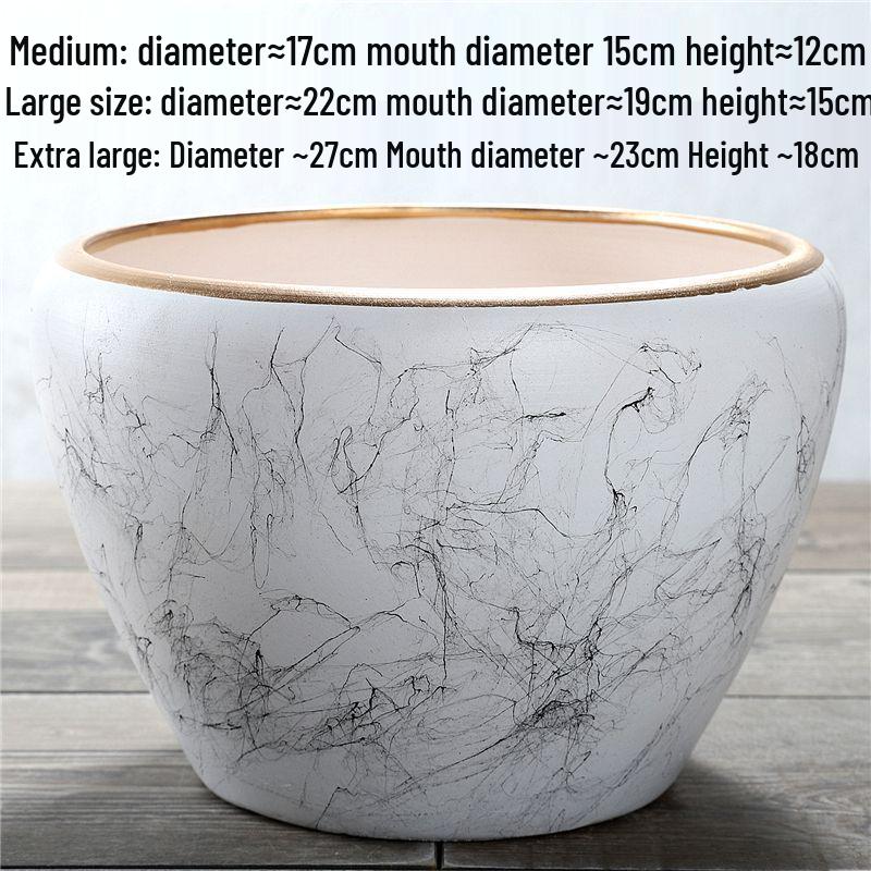 Nordic Style Extra-Large Ceramic Flower Pot for Indoor/Outdoor Use - Ideal for Money Tree, Pothos, and Creative Bonsai.