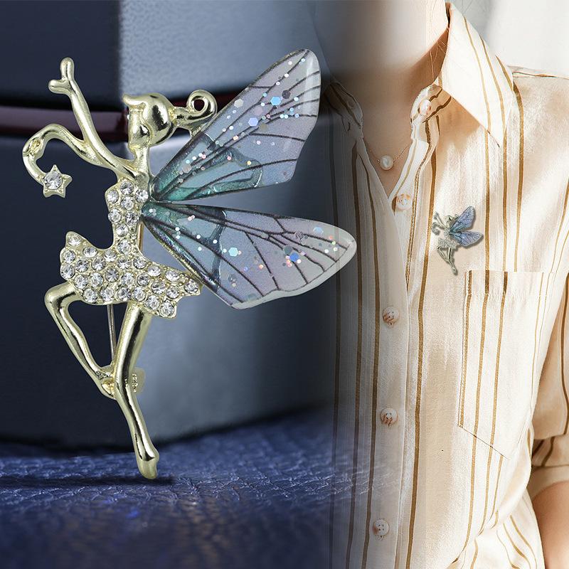 Dancing Girl Female Angel High-end Anti-exposure Fixed Accessory Brooch
