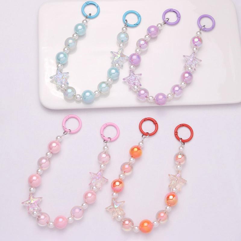 Creative Colorful Beaded Phone Chains Earphone Bag Pendant Ornaments Jewelry Toy