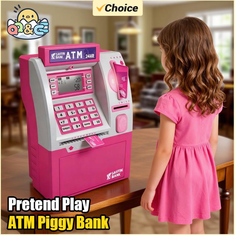 Simulation ATM Piggy Bank Smart Credit Card Coin Counting Large Safe Password Saving Money Box Jar Kids Toys Education Girl Gift