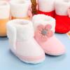 Entzückende Prinzessin Baby Weiche Sohle Lauflernschuhe Neugeborenes Kleinkind Fleecegefüttert Warme Babyschuhe