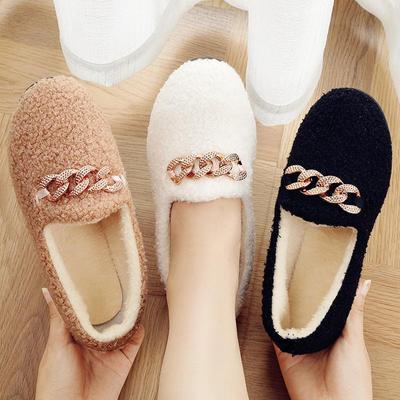 Women's Plush Fur Winter Flats: Warm Korean-Style Cotton Shoes for Students