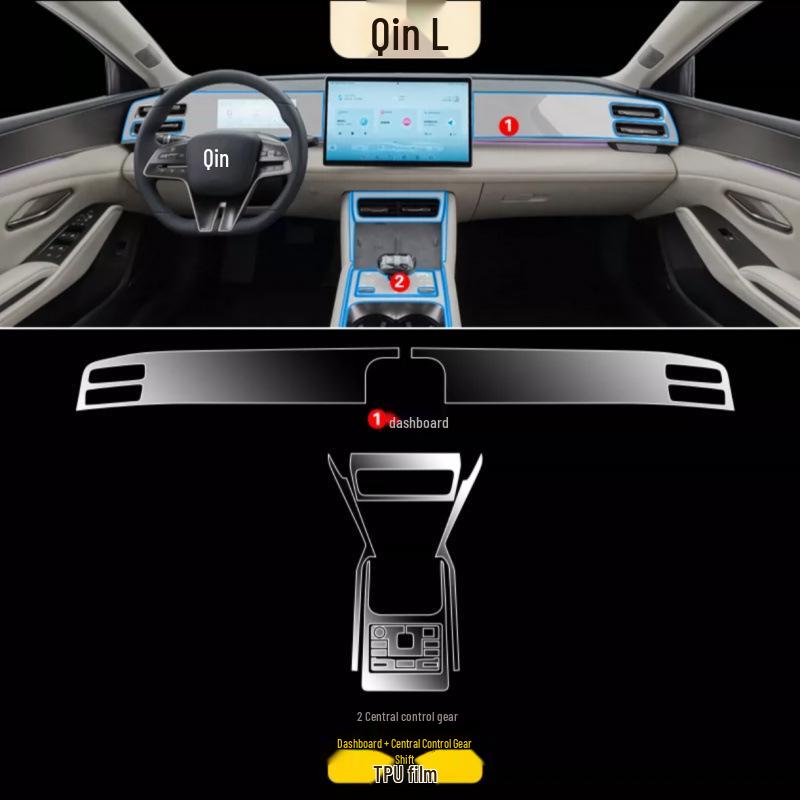 BYD Qin L-Dmi Dashboard & Screen Protective Film for Interior Modification