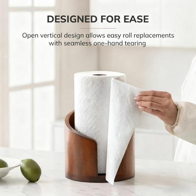Trepapirhåndkleholder Enhåndsbetjening Lett tilgang Papirhåndkledispenser Gårdskjøkken Dekortilbehør