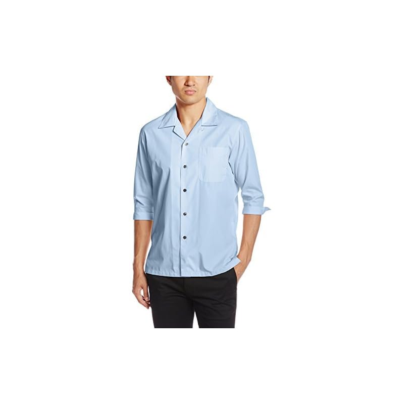 

[Face mix] Broad open collar 3/4 sleeve shirt FB4530U 7 blue 3L