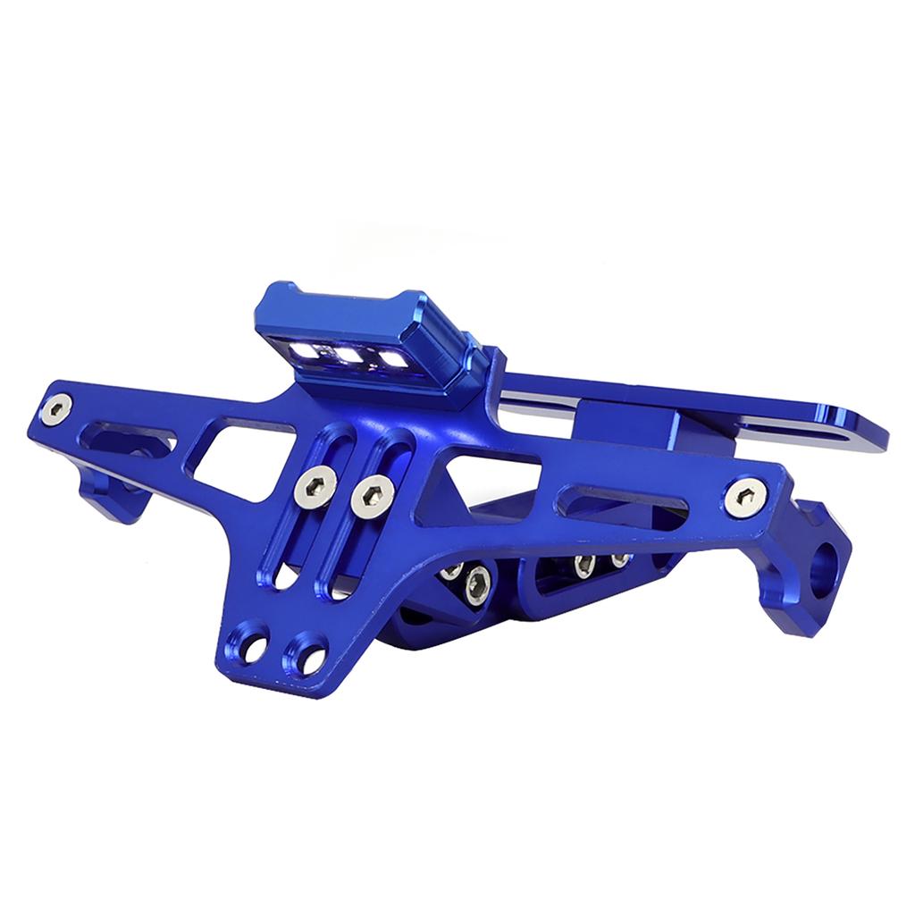 Telescopic Aluminum Alloy Bracket License Plate Holder with LED Light for Motorcycle