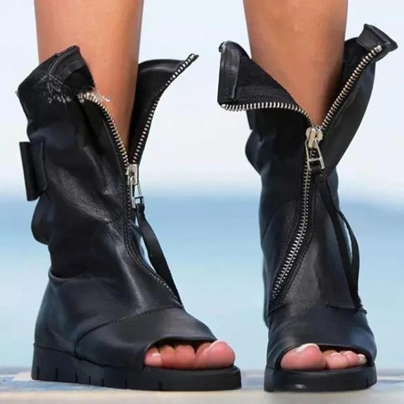 2025 Spring Autumn New Womens Sandals Simple Comfort Women Shoe Versatile Light Womens Single Boots Casual Women's Leather Shoes
