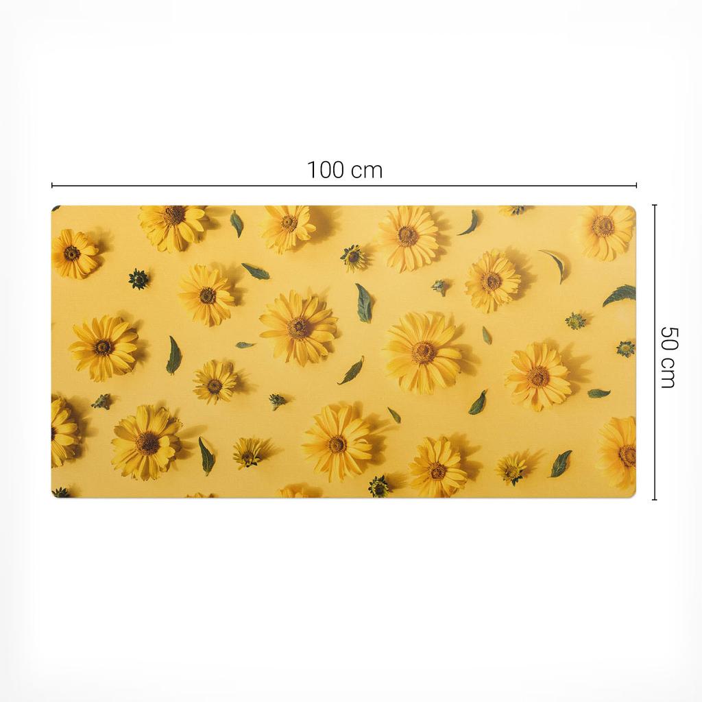 Winylowa Podkładka Ochronna Na Stanowisko Pracy Kwiaty Na Tle 100X50 Cm