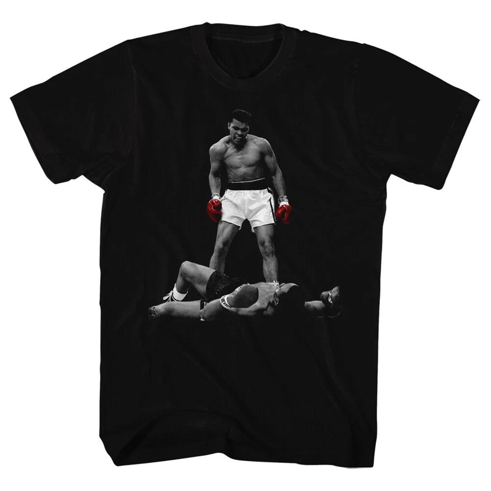 Muhammad Ali Close Up Sonny Liston On The Canvas 1st Round KO Men s T Shirt 4XL