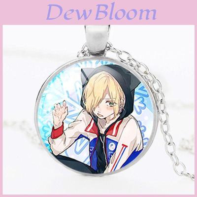 Acrylic Round Alloy Pendant Figure Pattern Necklace Chain Unisex