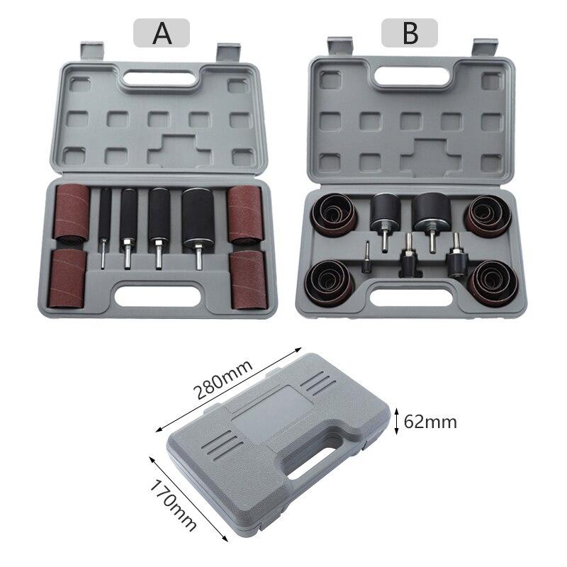 Tambur de șlefuit cu carcasă 20 buc/25 buc Curele de șlefuit #80 #120 Hârtie abrazivă pentru gravare Instrument rotativ de lustruit