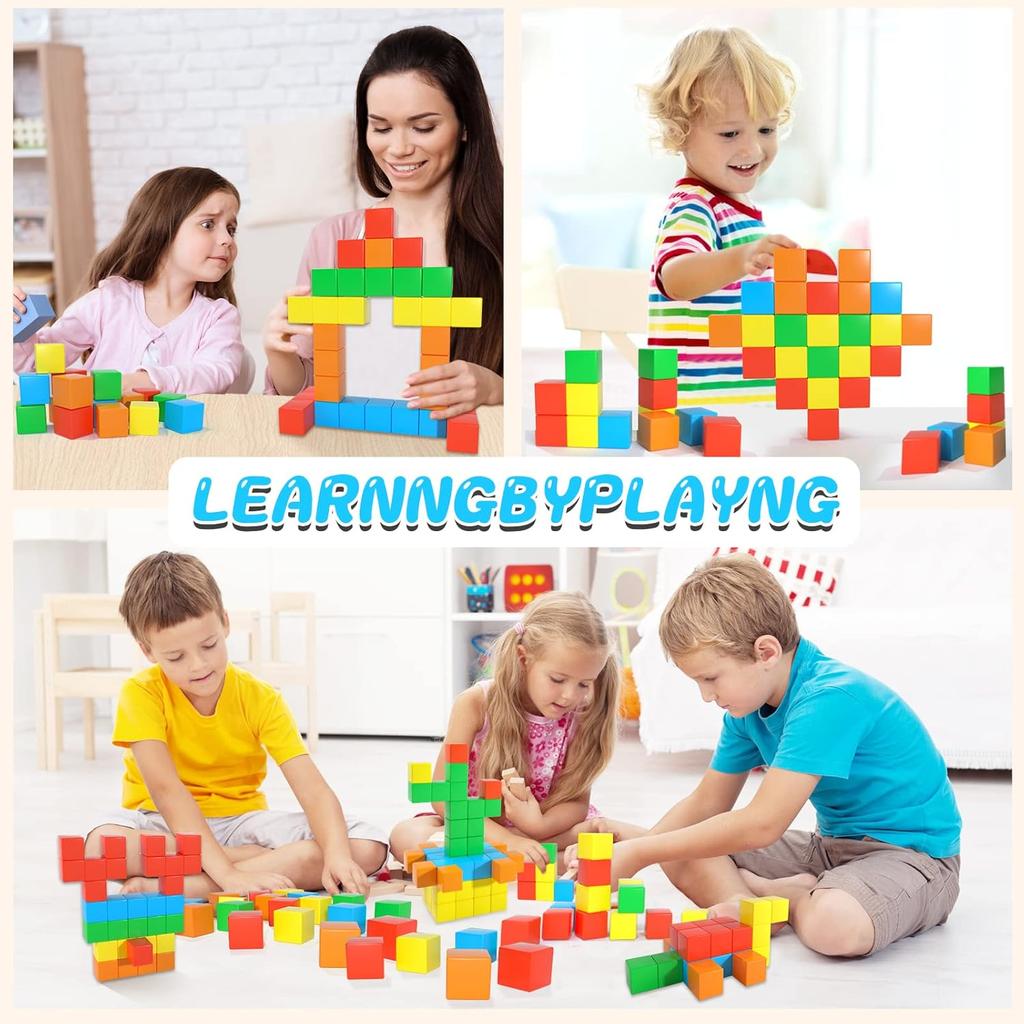 Magnetic Blocks,1.41 inch Large Building Blocks for Kids Ages 3-5 4-8 Sensory Magnetic Cubs for Kids 1-3 Preschool Educational Gifts Toys for
