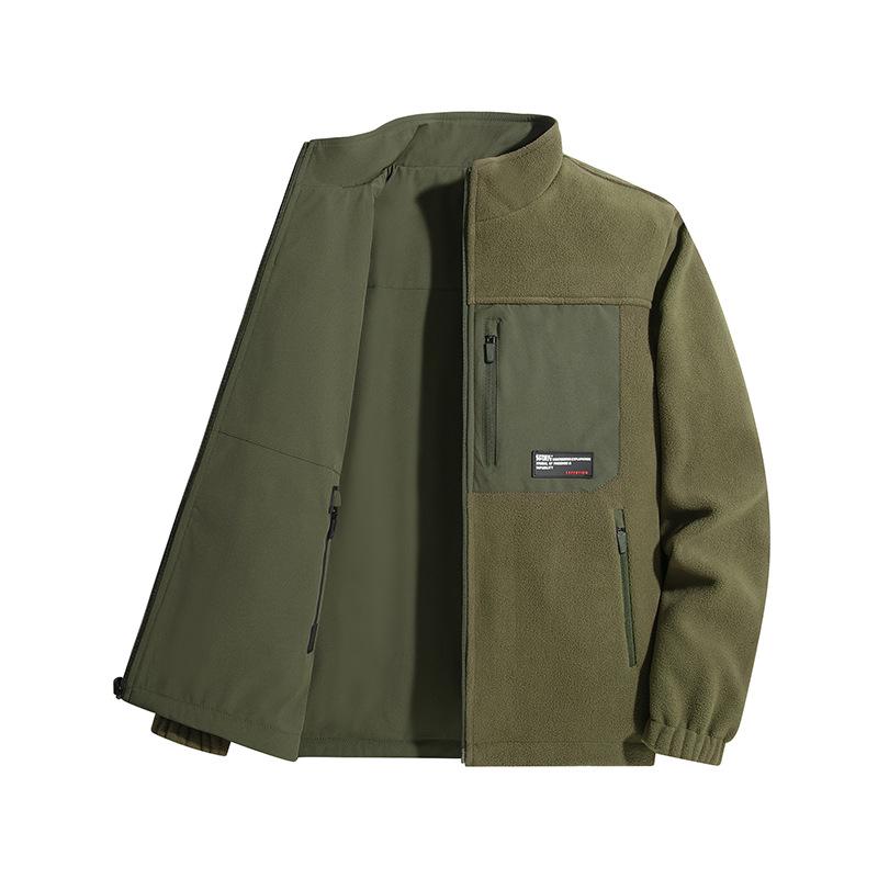 

Men s 2025 Autumn/Winter Warm Double-Sided Stand Collar Jacket 8XL армія зелений колір
