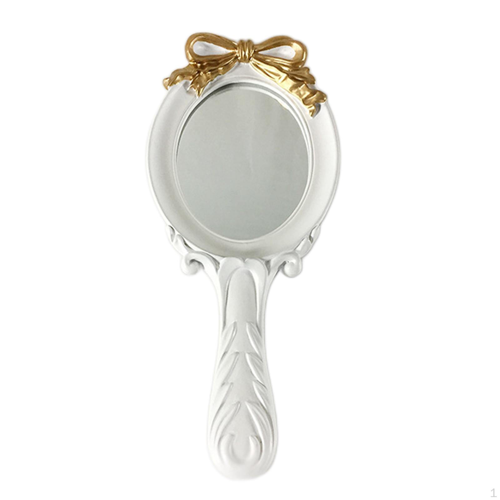 

Hand Mirror Vintage Handheld with Handle Makeup Travel Mirrors білий