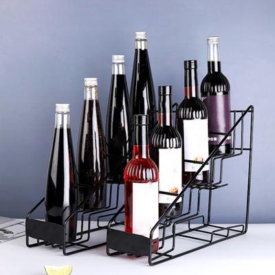 Koffie Siroop Rack Opslag 4 Lagen Aanrecht Metaal Drinken Bier Wijn Siroop Fles Organizer Houder Display Stand Koffie Bar Keuken accessoires