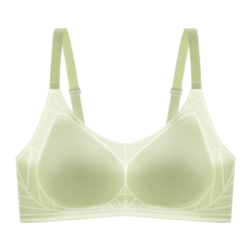 Traceless, no steel ring, cloud feeling cool, breathable, ultra-thin support gathering underwear, women's small bra, closed breast, anti-sagging