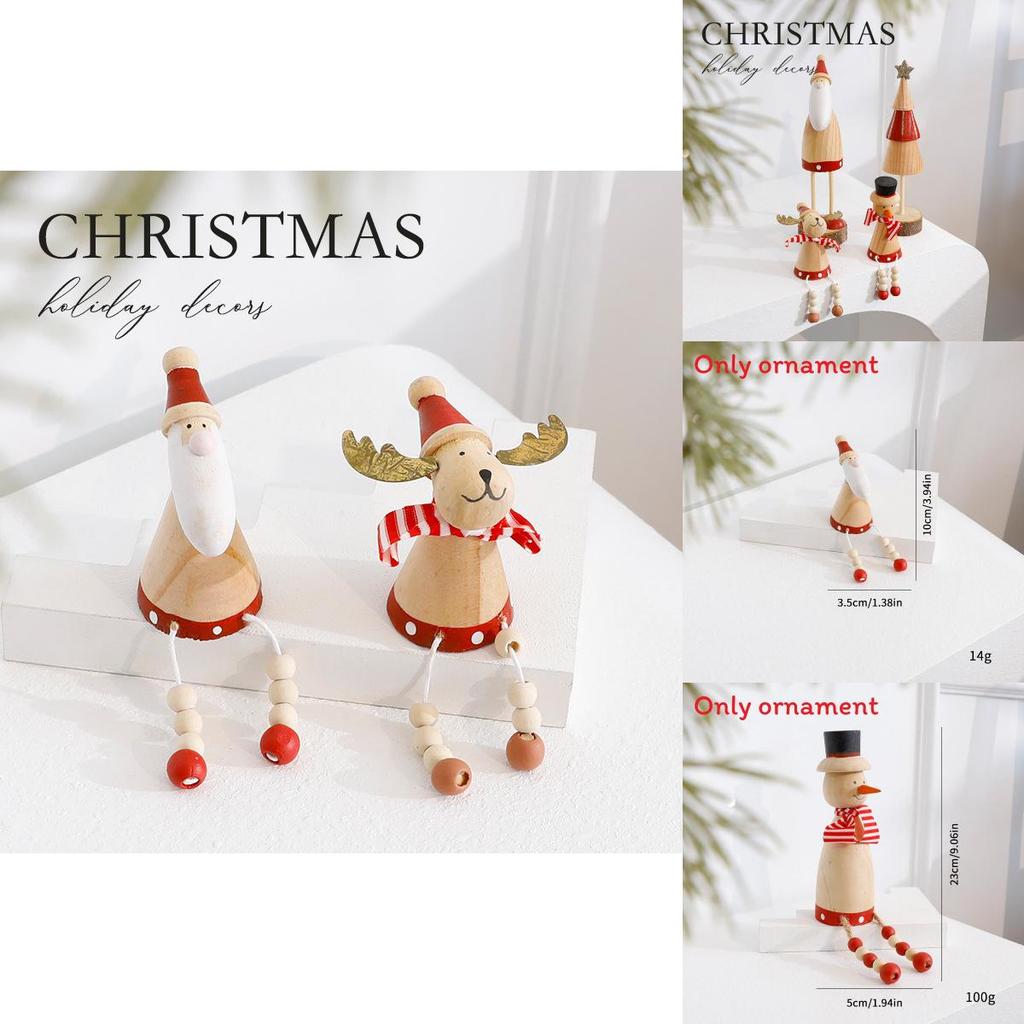 Santa Claus Reindeer Snowman Wooden Tabletop Ornament For Holiday Scene Setting