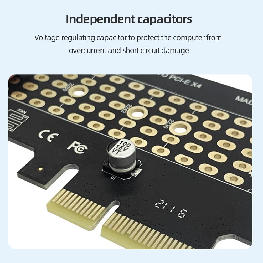 M.2 NVMe SSD To PCI Express 3.0/4.0 Extender Card Suppor PCI Express 3.0 X4 2230-2280 Full Speed 32gbps for Windows//Linux