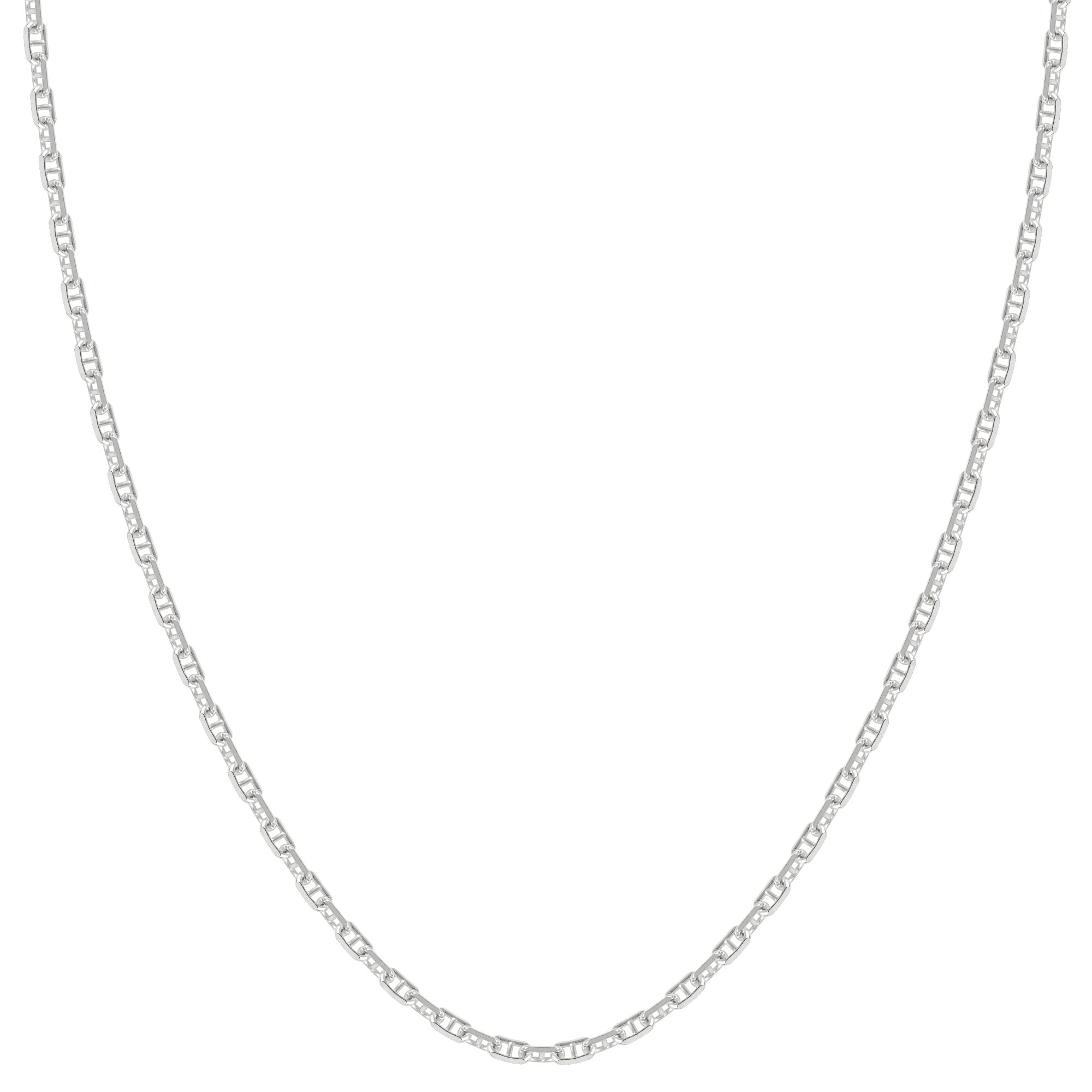 [Shinjuku Gin no Kura] Sterling Silver 925 Anchor Chain, Approx. 1.6mm Width, 40-60cm Length (50cm), Chain Necklace, Men s & Women s, Simple, Chain