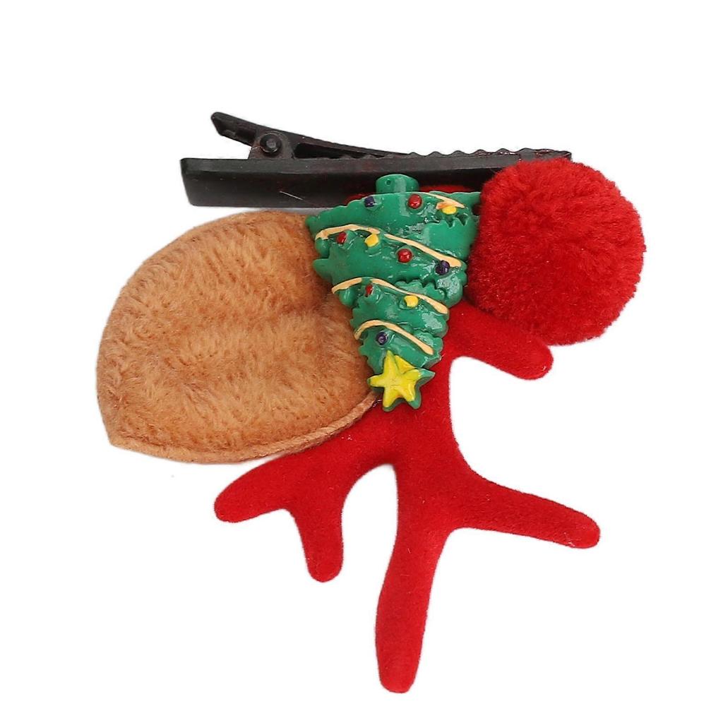 4 Pairs Christmas Hair Clips Fashion Cute Sweet Decorative Reindeer Antlers Hair Pins for Christmas Halloween Party
