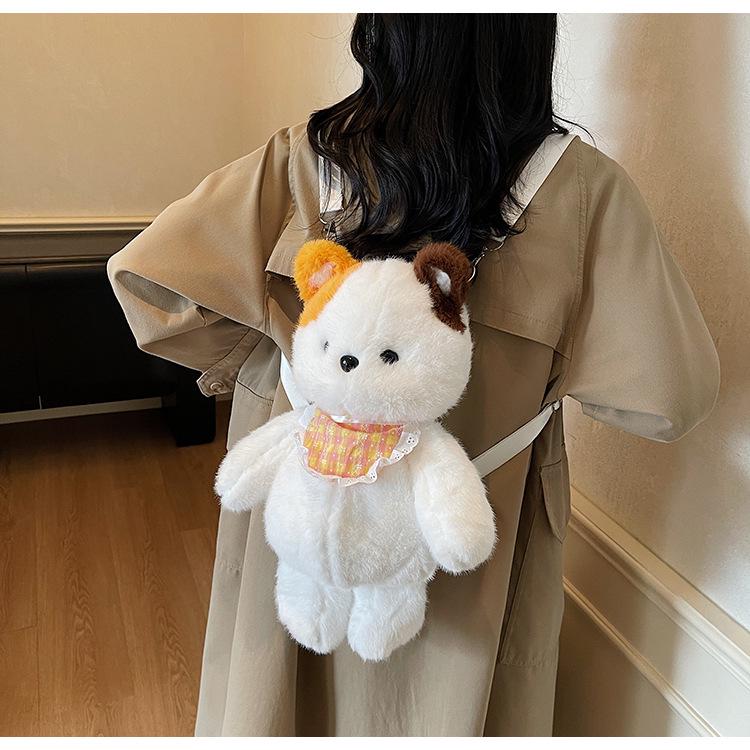 Plush Teddy Bear Doll Women's Backpack 2025 - Korean Style Exquisite Outdoor Travel & School Bag