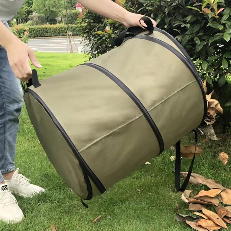 Portable Pop-Up Garden Trash Can - Collapsible Leaf & Yard Waste Storage Bag for Camping, Lawn Care