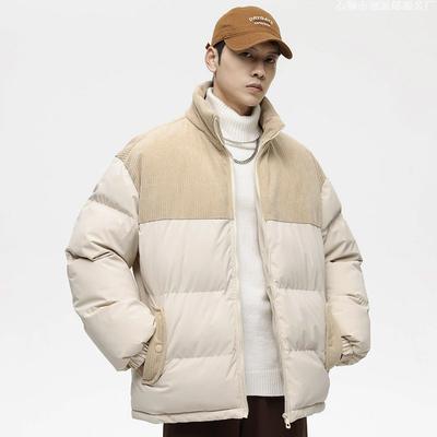 Neue trendige Stehkragen lockere und vielseitige lässige Cord-Spleiß Winterbaumwolljacke verdickt