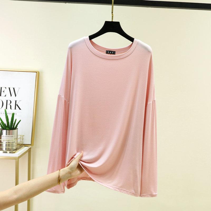 Summer Women's Batwing Long Sleeve T-Shirt Thin O Neck Loose Fit Tshirts Air Conditioner Shirt Casual Sun Protection Tee Tops
