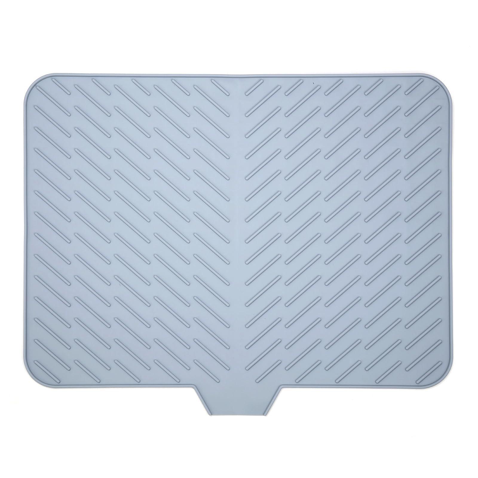 

Силиконовый нескользящий коврик-подставка для раковины на кухню с теплоизоляцией и дренажными отверстиями, большой квадратный размер 30x40 cm, 280g серый
