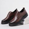 Solid Color Fashion Casual Leather Shoes for Men  Spring Autumn Platform Dress Shoes Male Round Head New Designer Shoe Man