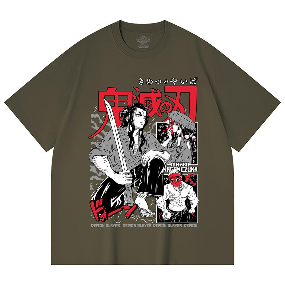 230 Gsm 100% Cotton Demon Slayer V94 Haganezuka Print Unisex Heavy Cotton T Shirt