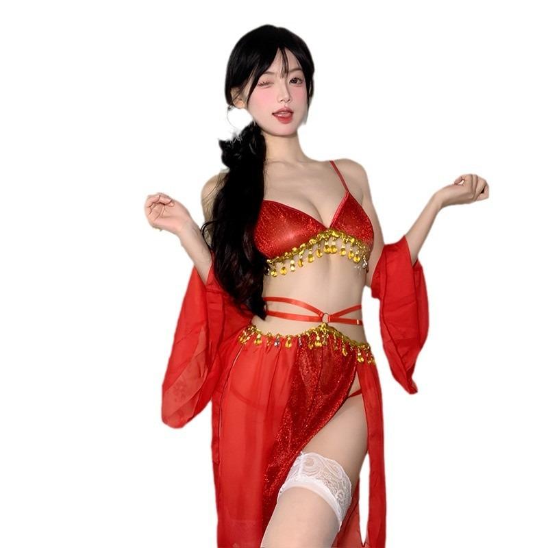 Sexy Lingerie Sexy Hanfu Belly Pocket Uniform Free of Temptation Antique Exotic Dancer Suit Couple Flirting