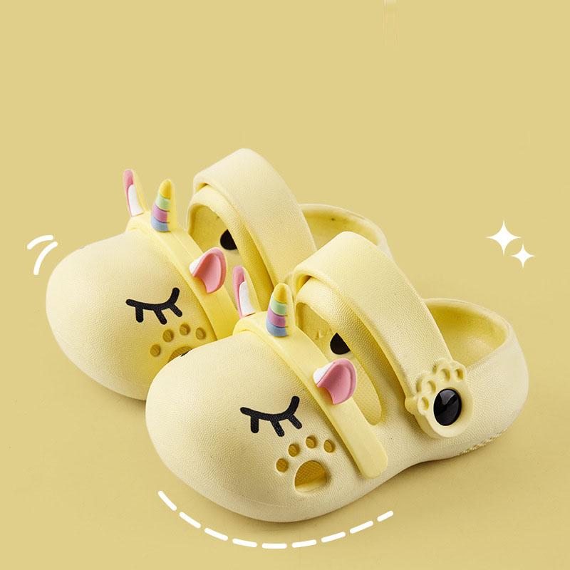 Kids sandals Girls Mules  Cartoon Unicorn  baby Slippers Flat Summer Children's Garden Girl Shoes