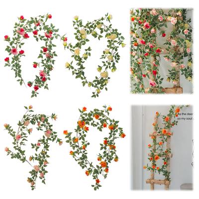 5.9 FT Artificial Rose Garland Fake Flower Vine Hanging Rose Ivy Plants for Wedding Arch Engagement Ceremony Decor